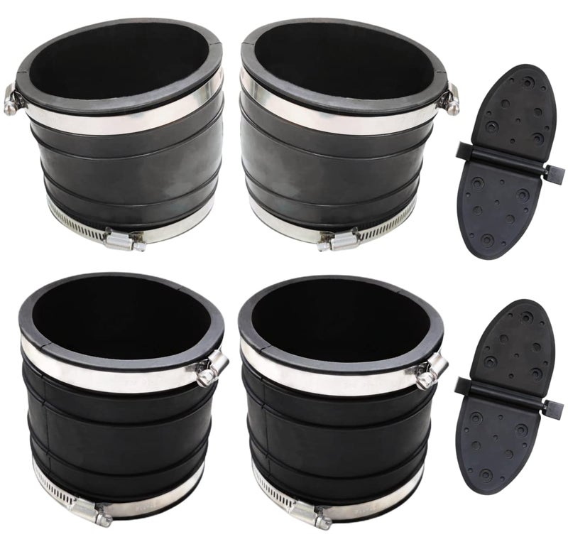 UanofCn 14358T Exhaust Bellow Water Shutter Flapper Kit 4 Inches for MerCruiser Stern Drives V6 V8 Engine 807166A1 44348T Tube Boot - Image 1